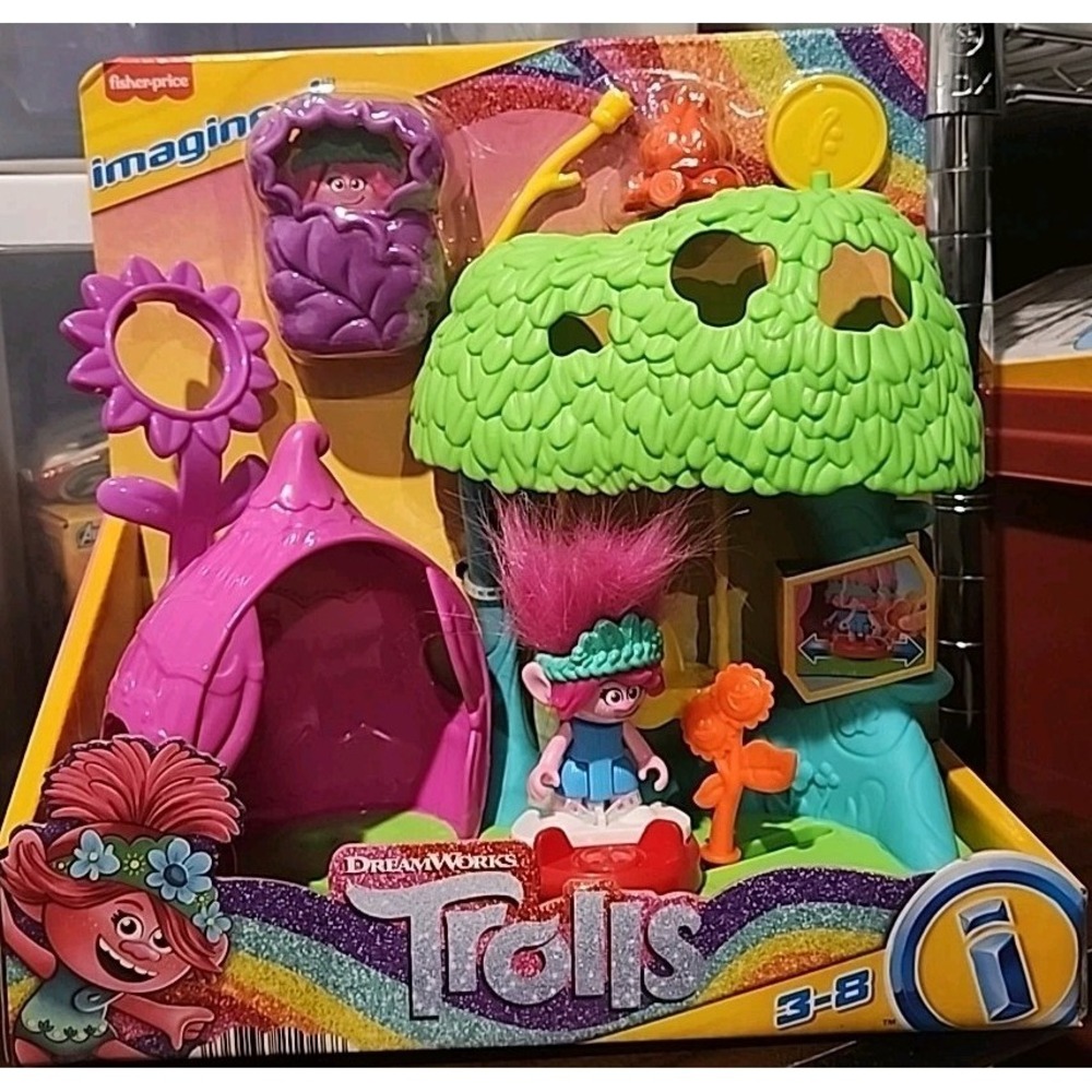 Fisher Price Imaginext Trolls Flower Fun Campsite New